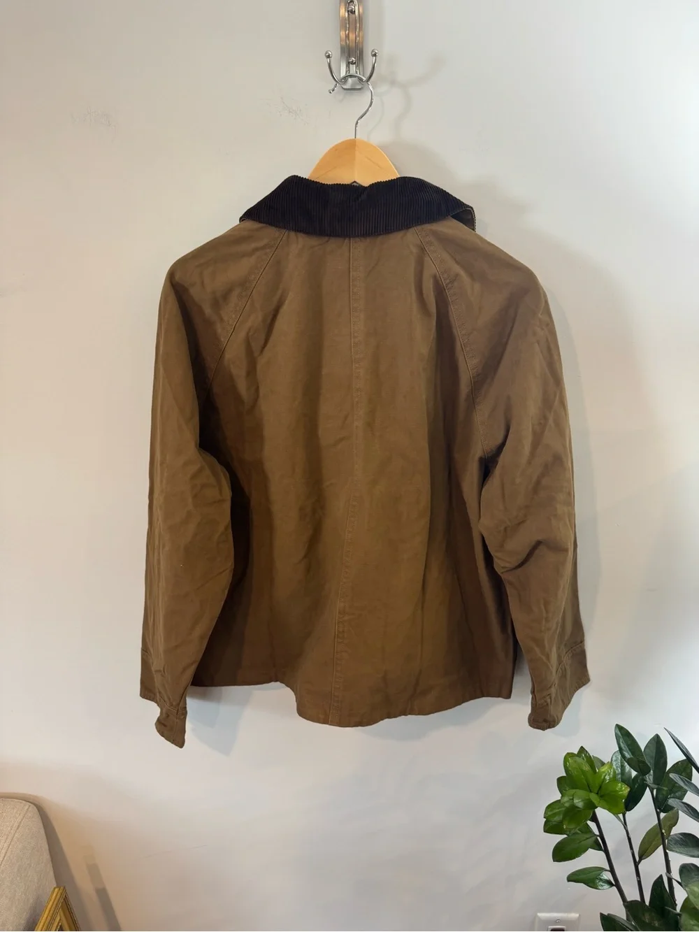 Levi’s Canvas Cotton Shorty Barn Coat, Cord Collar, Tan/Brown, Women’s L, NWT